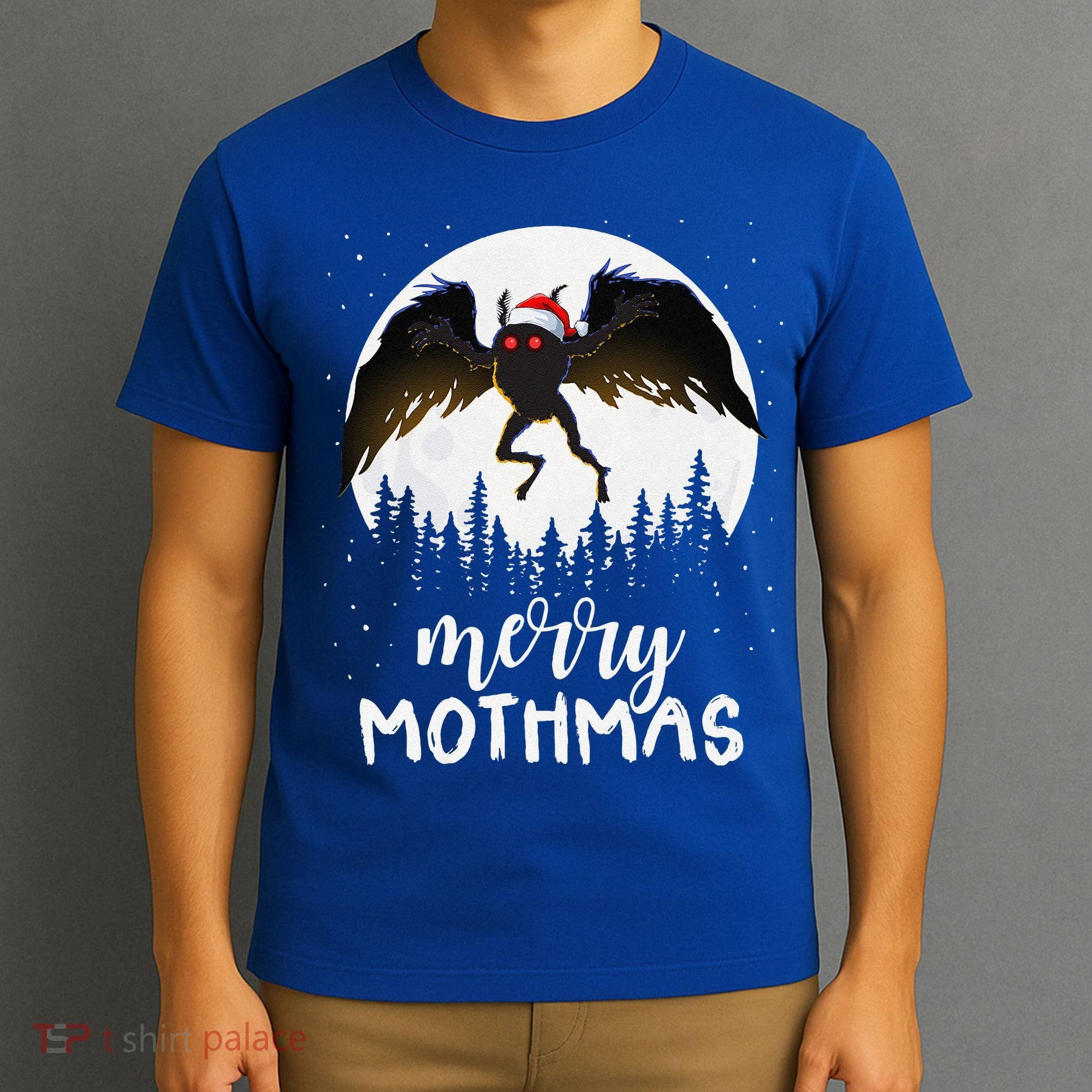 Christmas Mothman Merry Mothmas Creepy Folklore Cryptid Xmas T-Shirt