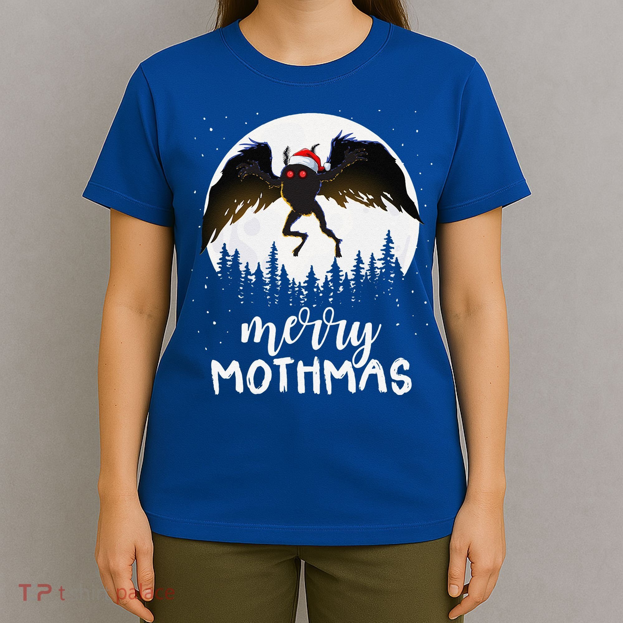 Christmas Mothman Merry Mothmas Creepy Folklore Cryptid Xmas T-Shirt