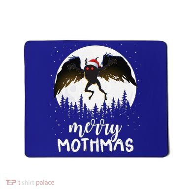 Christmas Mothman Merry Mothmas Creepy Folklore Cryptid Xmas Mousepad