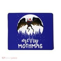 Christmas Mothman Merry Mothmas Creepy Folklore Cryptid Xmas Mousepad thumb 0