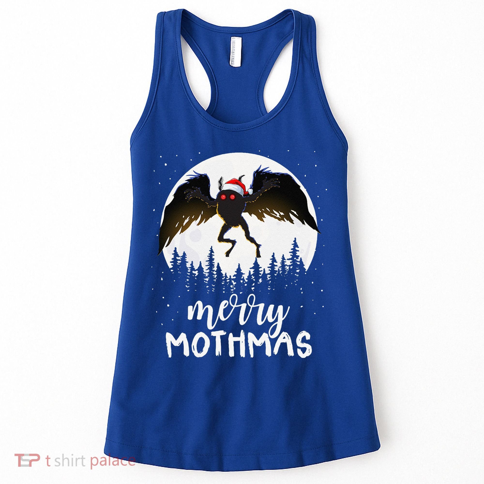 Christmas Mothman Merry Mothmas Creepy Folklore Cryptid Xmas Women's Tank Top