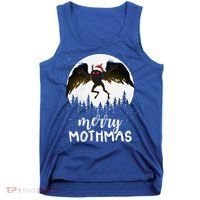 Christmas Mothman Merry Mothmas Creepy Folklore Cryptid Xmas Tank Top thumb 0