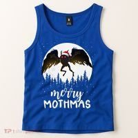 Christmas Mothman Merry Mothmas Creepy Folklore Cryptid Xmas Tank Top thumb 2