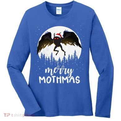 Christmas Mothman Merry Mothmas Creepy Folklore Cryptid Xmas Women's Long Sleeve Shirt