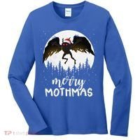 Christmas Mothman Merry Mothmas Creepy Folklore Cryptid Xmas Women's Long Sleeve Shirt thumb 0
