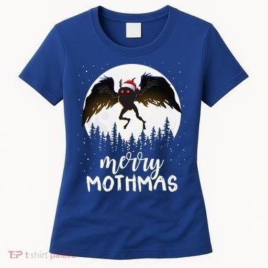 Christmas Mothman Merry Mothmas Creepy Folklore Cryptid Xmas Women's T-Shirt