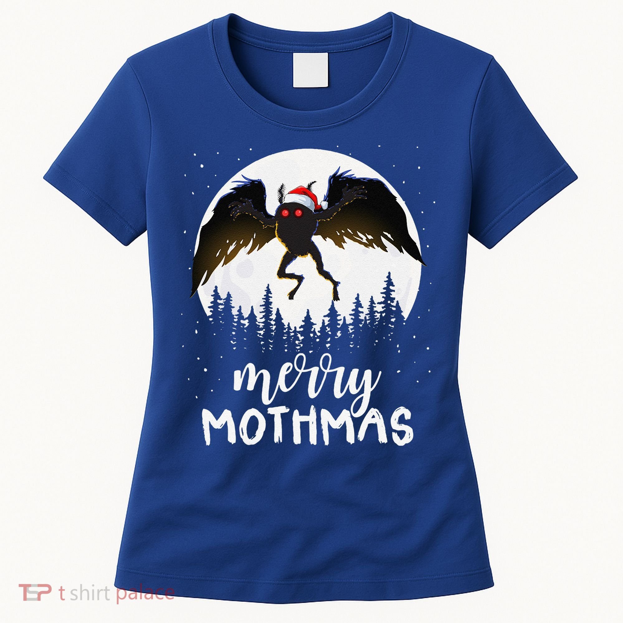 Christmas Mothman Merry Mothmas Creepy Folklore Cryptid Xmas Women's T-Shirt