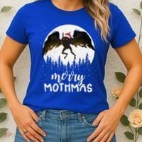 Christmas Mothman Merry Mothmas Creepy Folklore Cryptid Xmas Women's T-Shirt thumb 2