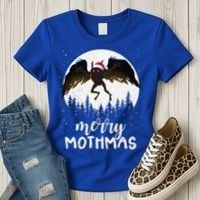 Christmas Mothman Merry Mothmas Creepy Folklore Cryptid Xmas Women's T-Shirt thumb 3