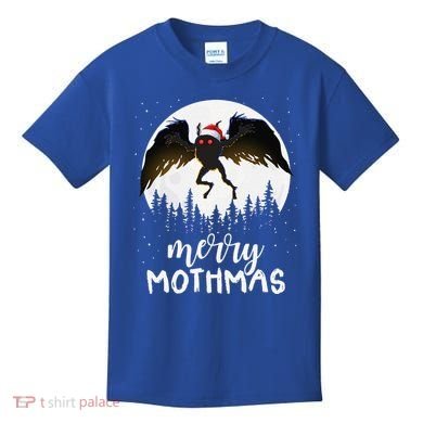 Christmas Mothman Merry Mothmas Creepy Folklore Cryptid Xmas Kids T-Shirt