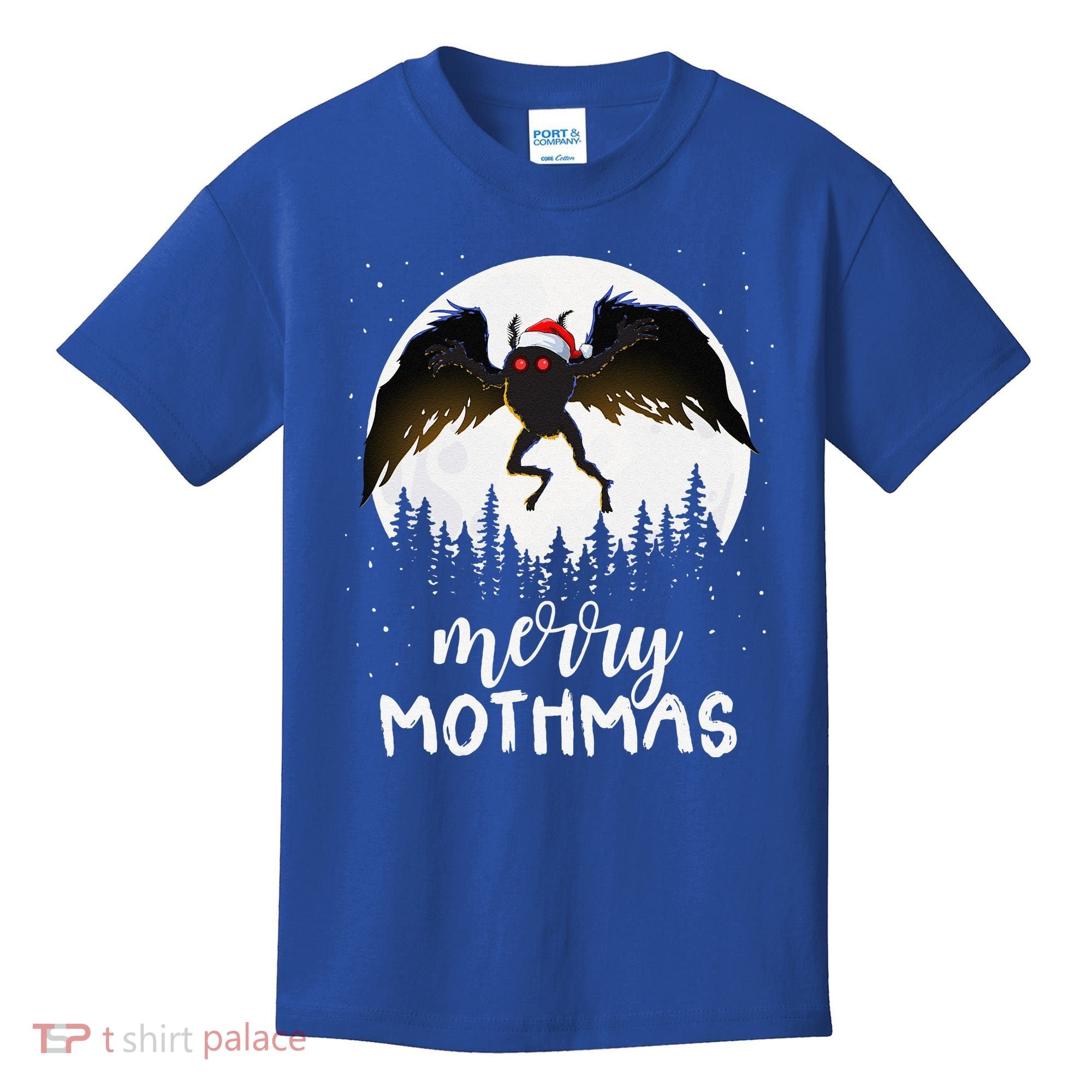 Christmas Mothman Merry Mothmas Creepy Folklore Cryptid Xmas Kids T-Shirt