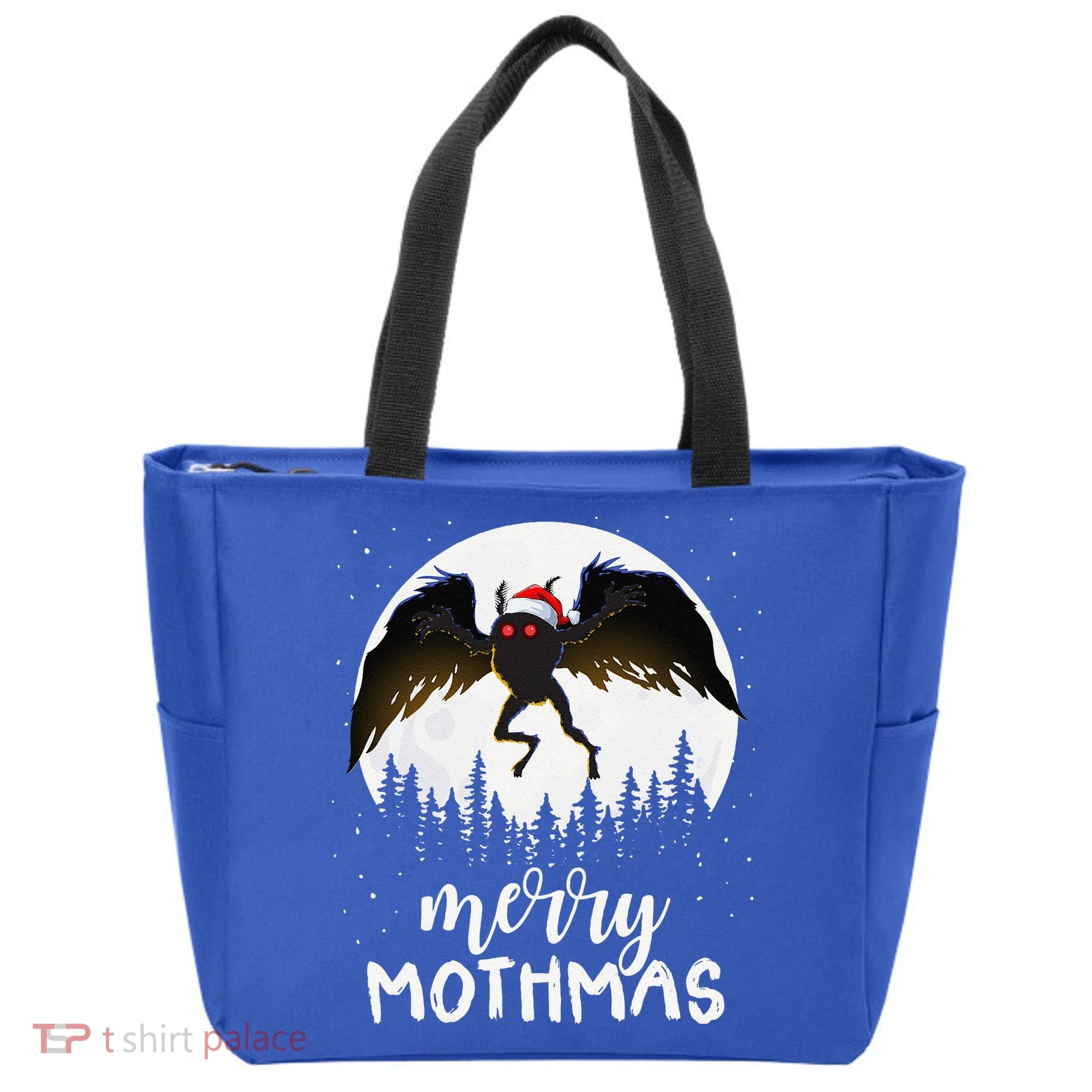 Christmas Mothman Merry Mothmas Creepy Folklore Cryptid Xmas Tote Bag
