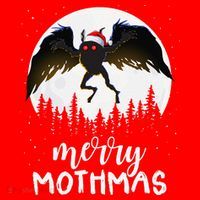 Christmas Mothman Merry Mothmas Creepy Folklore Cryptid Xmas Santa Hat thumb 1