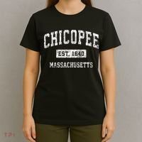 Chicopee Massachusetts Ma Vintage Established Sports T-Shirt thumb 4