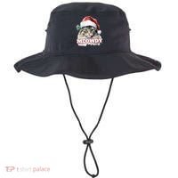 Cat Meme Meowdy Funny Mashup Meow Howdy Christmas Santa Hat Cool Gift Bucket Hat thumb 0