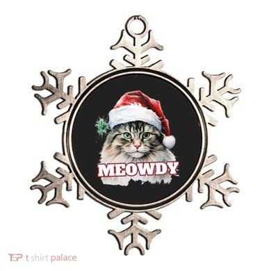 Cat Meme Meowdy Funny Mashup Meow Howdy Christmas Santa Hat Cool Gift Ornament