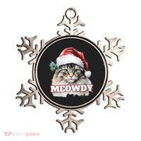 Cat Meme Meowdy Funny Mashup Meow Howdy Christmas Santa Hat Cool Gift Ornament thumb 0