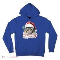 Cat Meme Meowdy Funny Mashup Meow Howdy Christmas Santa Hat Cool Gift Tall Hoodie thumb 0