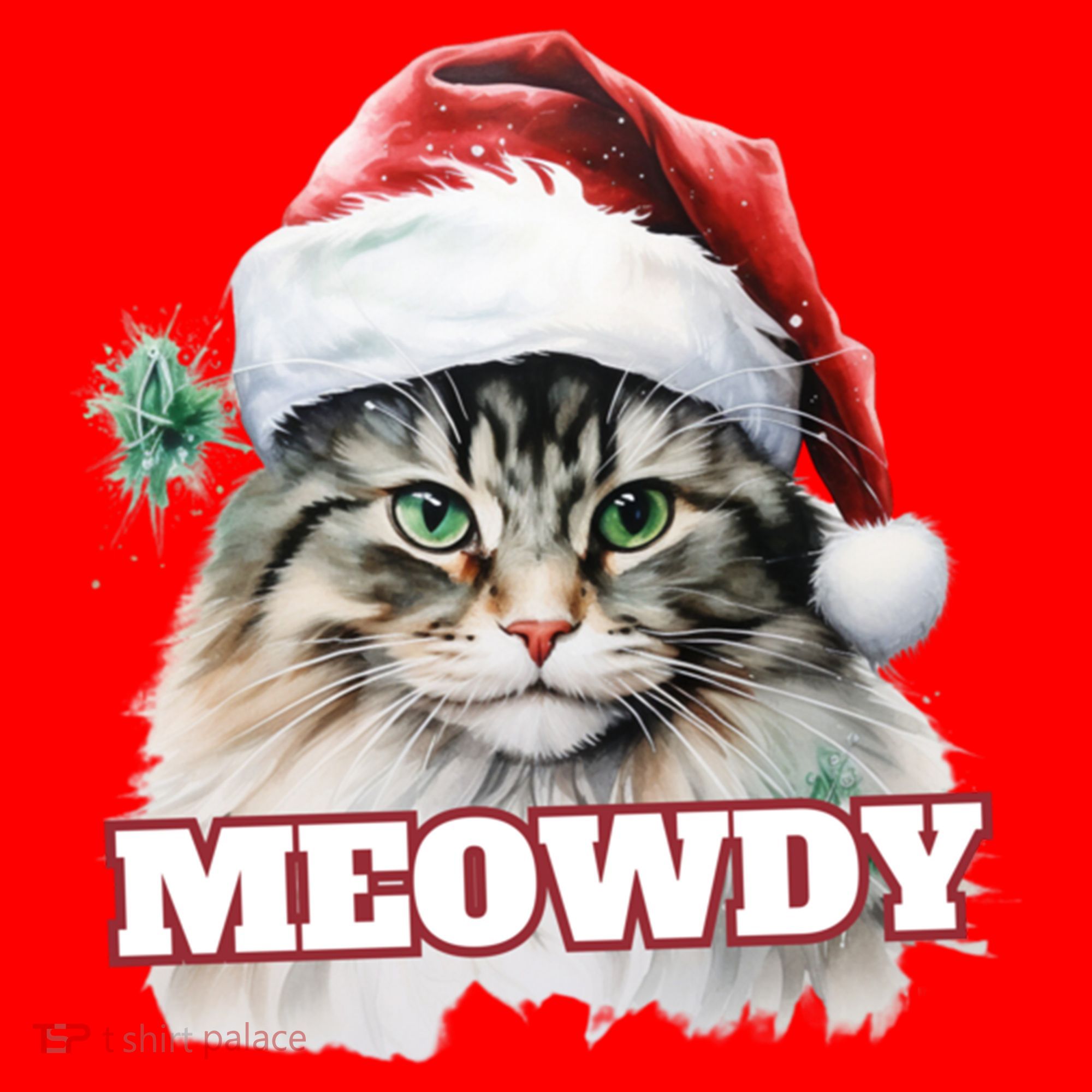 Cat Meme Meowdy Funny Mashup Meow Howdy Christmas Santa Hat Cool Gift Santa Hat