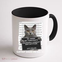 Catnip Made Me Do It Funny Cat Tee Coffee Mug thumb 1