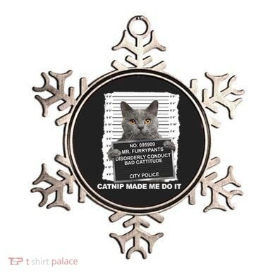 Catnip Made Me Do It Funny Cat Tee Ornament