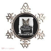 Catnip Made Me Do It Funny Cat Tee Ornament thumb 0