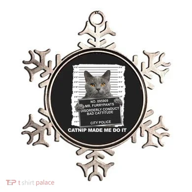 Catnip Made Me Do It Funny Cat Tee Ornament