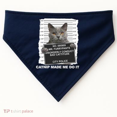 Catnip Made Me Do It Funny Cat Tee USA-Made Doggie Bandana