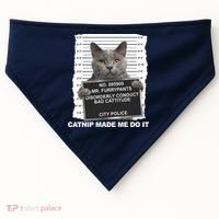 Catnip Made Me Do It Funny Cat Tee USA-Made Doggie Bandana thumb 0