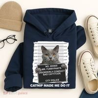 Catnip Made Me Do It Funny Cat Tee Hoodie thumb 4