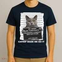 Catnip Made Me Do It Funny Cat Tee T-Shirt thumb 3