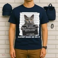Catnip Made Me Do It Funny Cat Tee T-Shirt thumb 6