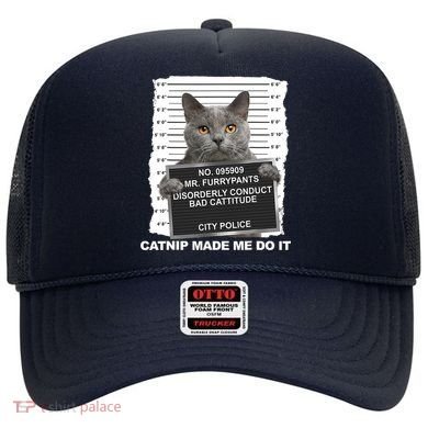 Catnip Made Me Do It Funny Cat Tee Hat