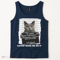 Catnip Made Me Do It Funny Cat Tee Tank Top thumb 2