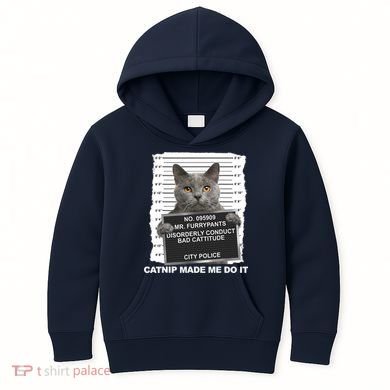 Catnip Made Me Do It Funny Cat Tee Kids Hoodie