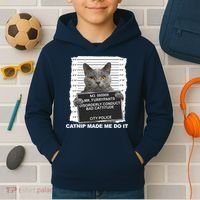 Catnip Made Me Do It Funny Cat Tee Kids Hoodie thumb 2