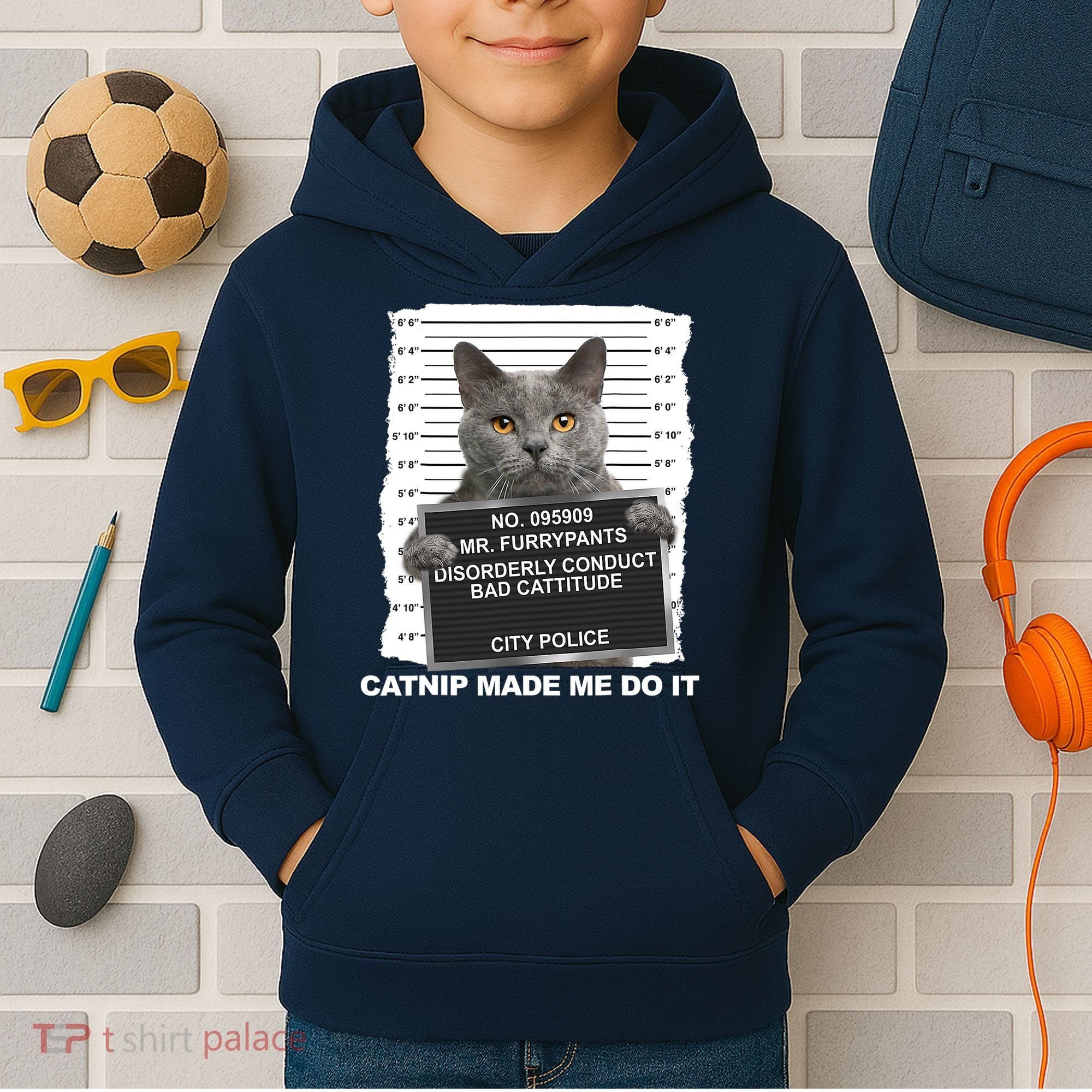 Catnip Made Me Do It Funny Cat Tee Kids Hoodie
