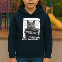 Catnip Made Me Do It Funny Cat Tee Kids Hoodie thumb 3