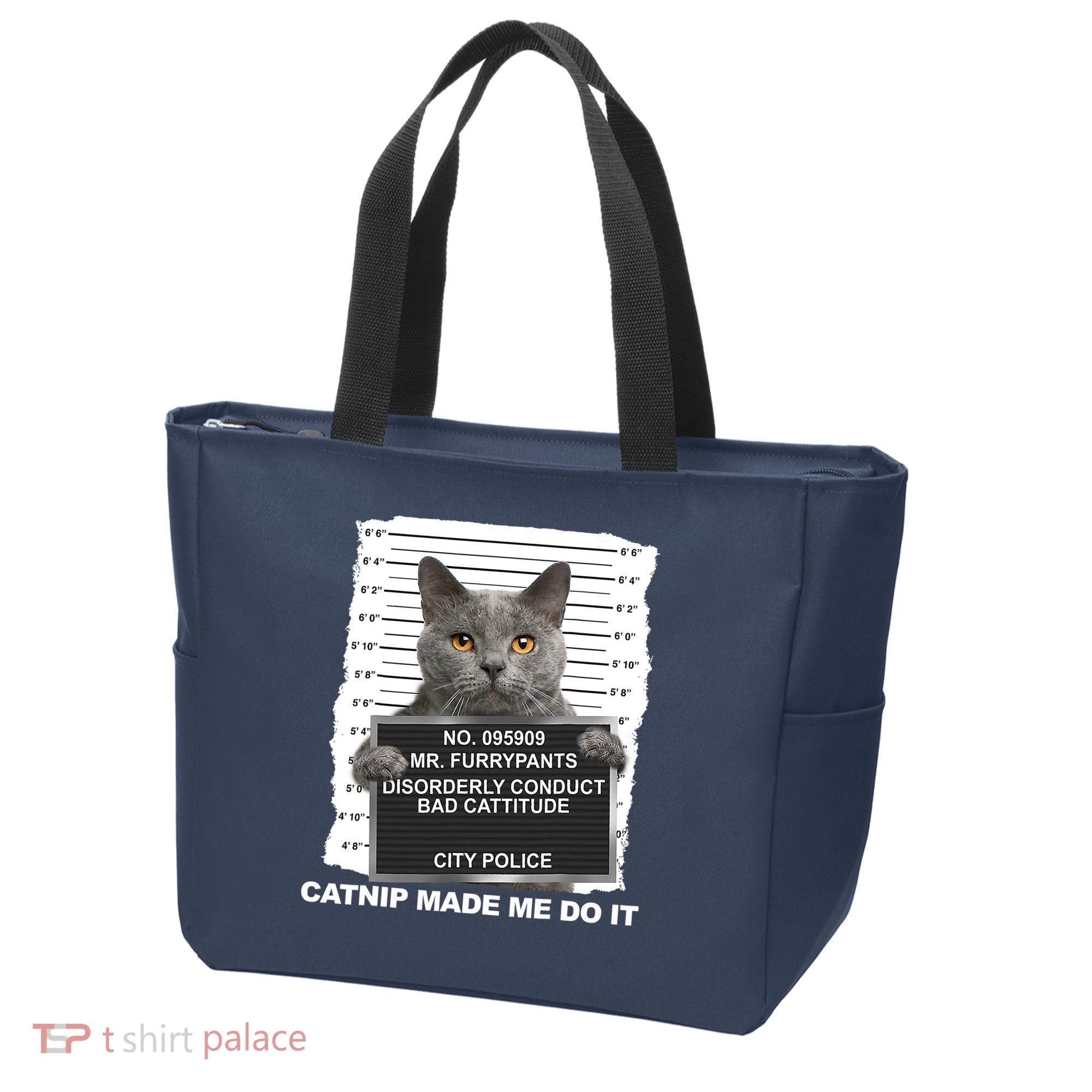 Catnip Made Me Do It Funny Cat Tee Tote Bag