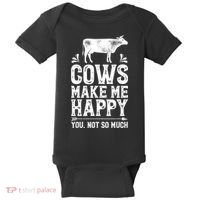 Cows Make Me Happy You Not So Much Farming Baby Bodysuit thumb 0