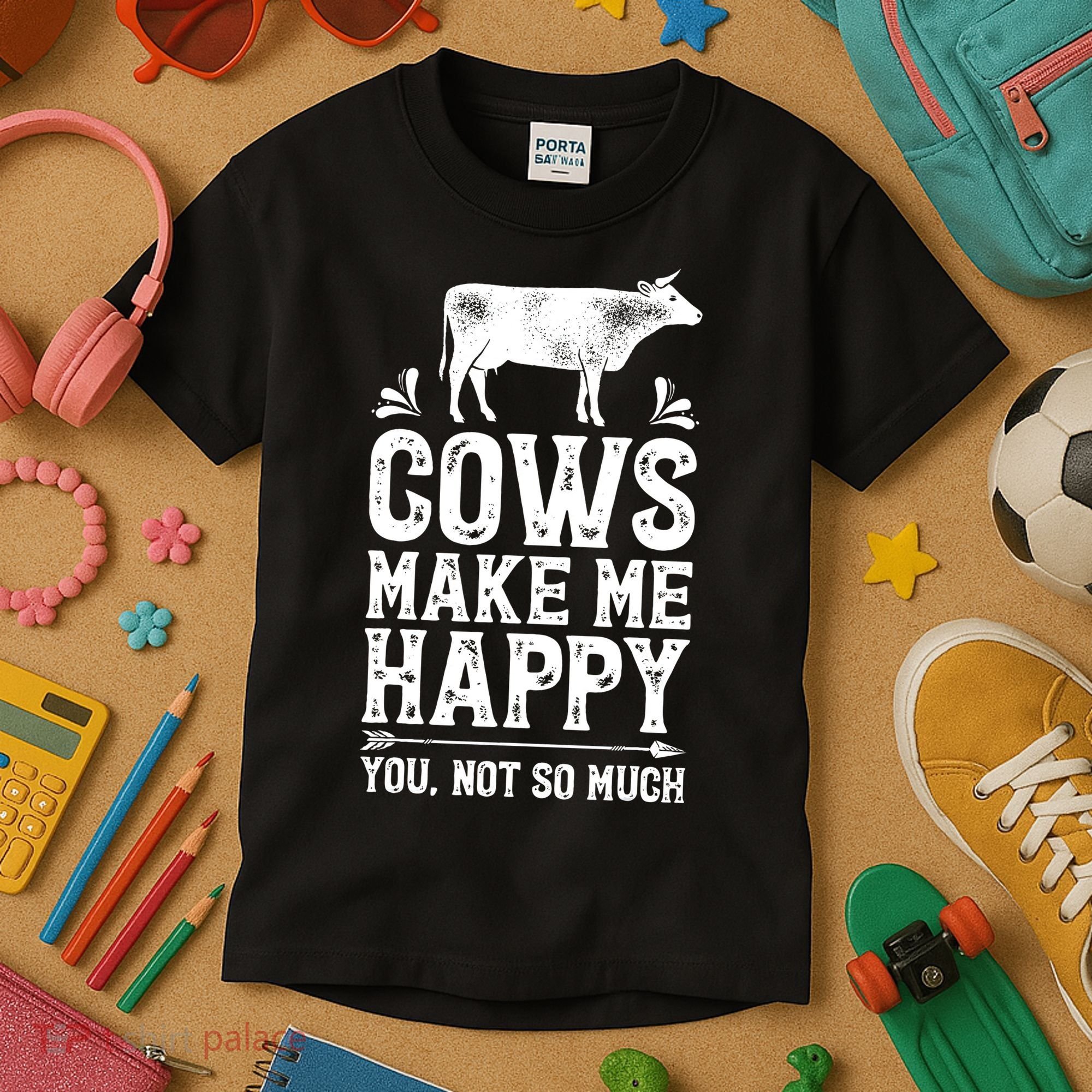 Cows Make Me Happy You Not So Much Farming Kids T-Shirt