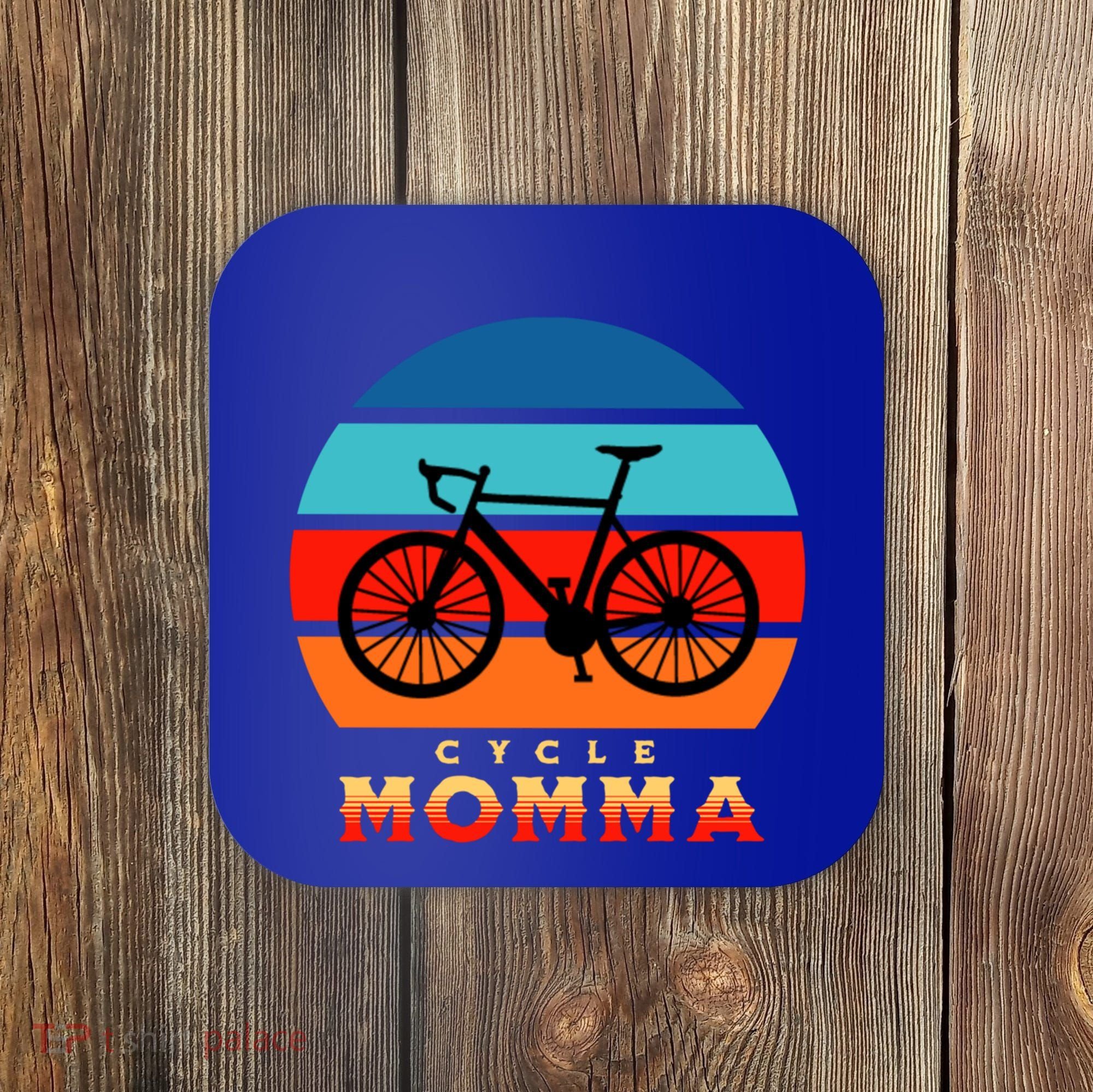 Cycle Momma Mom Mountain Bike Cyclist Cycling Coach Bicycle Cute Gift Coaster
