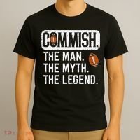 Commish Man Myth Legend Fantasy Football Commissioner T-Shirt thumb 3