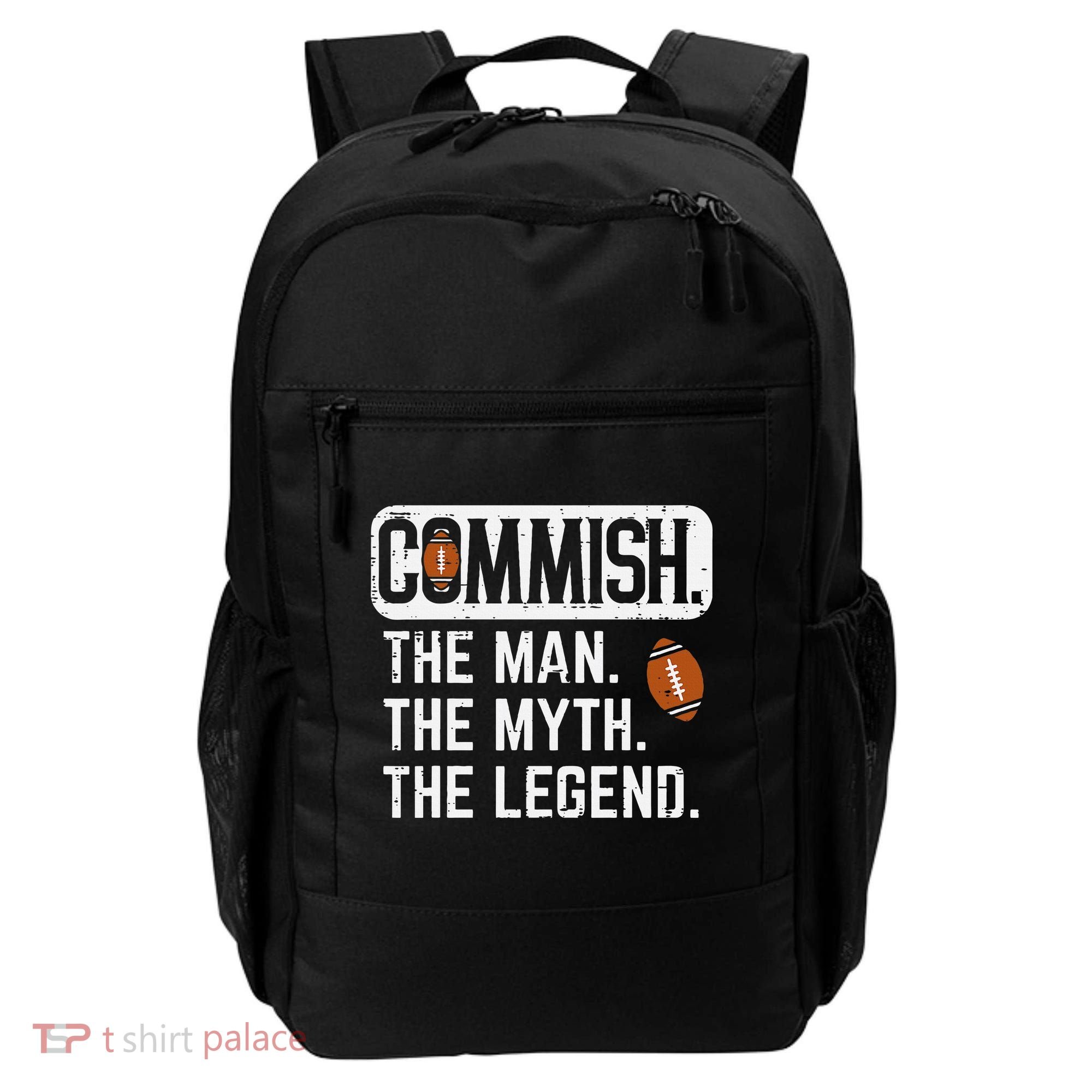 Commish Man Myth Legend Fantasy Football Commissioner Backpack