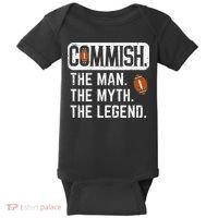 Commish Man Myth Legend Fantasy Football Commissioner Baby Bodysuit thumb 0