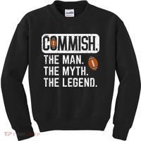 Commish Man Myth Legend Fantasy Football Commissioner Kids Sweatshirt thumb 0