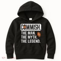 Commish Man Myth Legend Fantasy Football Commissioner Kids Hoodie thumb 0