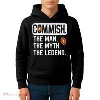 Commish Man Myth Legend Fantasy Football Commissioner Kids Hoodie thumb 4