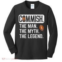 Commish Man Myth Legend Fantasy Football Commissioner Kids Long Sleeve Shirt thumb 0