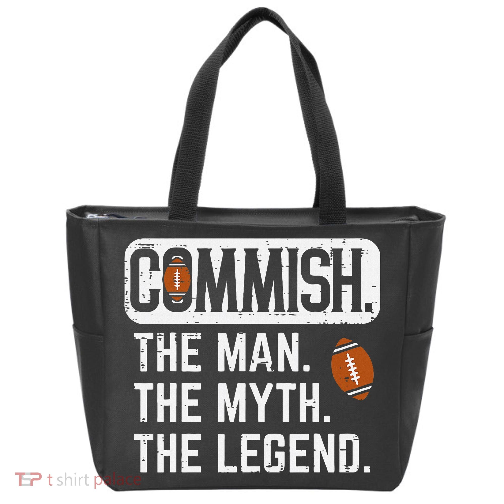 Commish Man Myth Legend Fantasy Football Commissioner Tote Bag